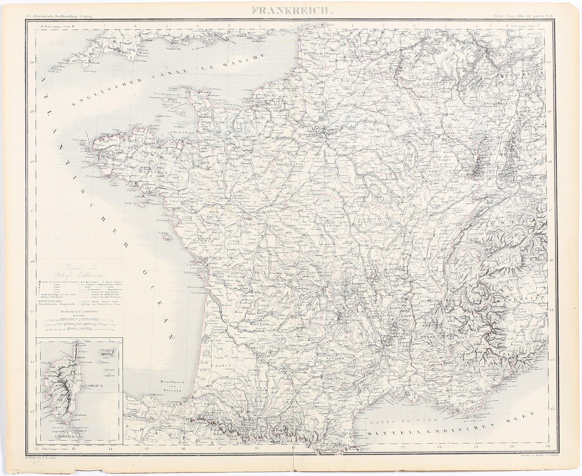 PARTI KARTOR, 7 st, bla världsdelarna och del av Nordamerika, Stein 1870-tal.