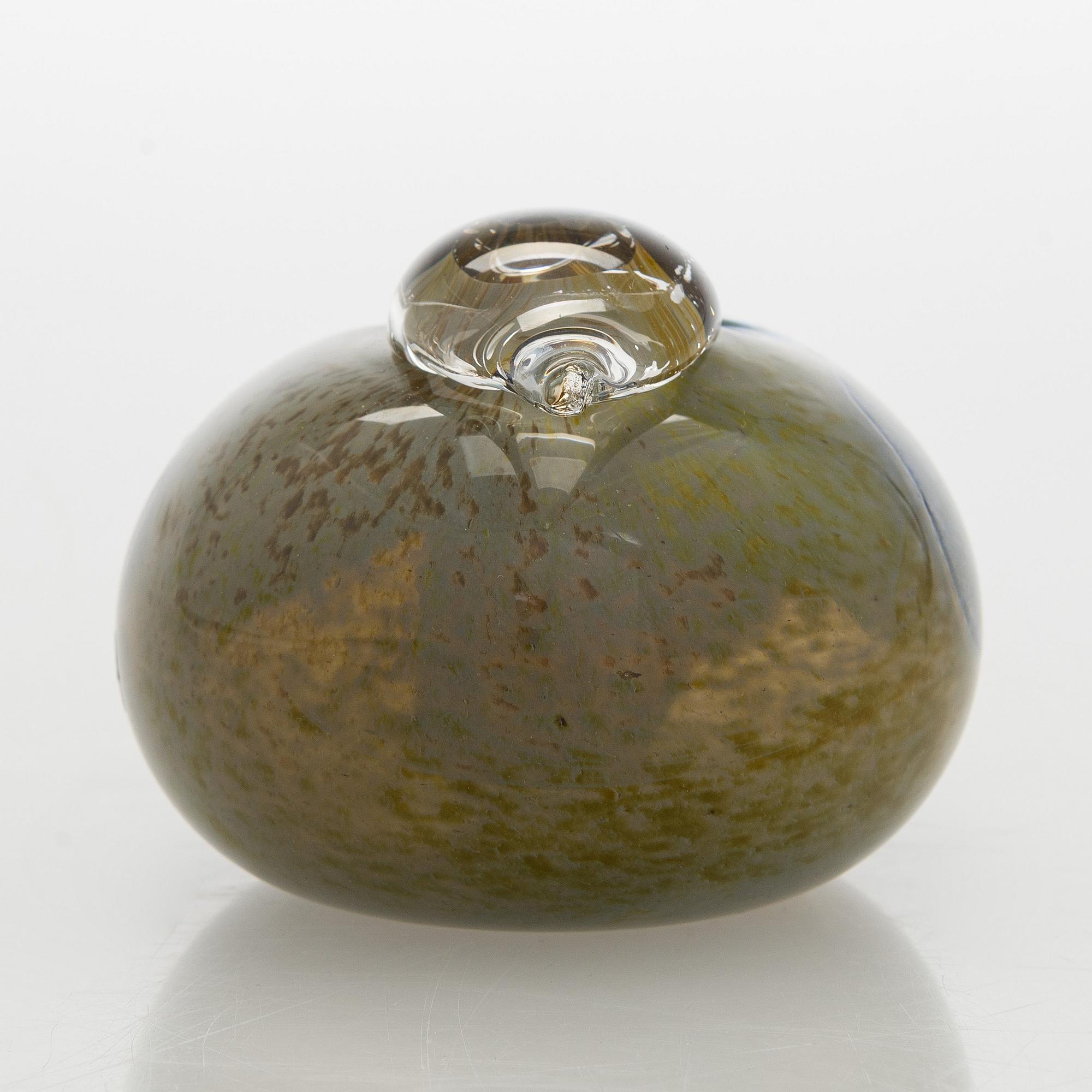 Oiva Toikka, glasfågel, signerad Oiva Toikka Nuutajärvi Notsjö Turun Sanomat 1986.