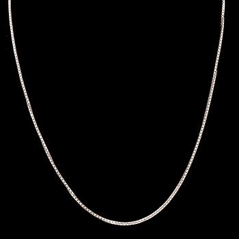 An 18K white gold venezia necklace.