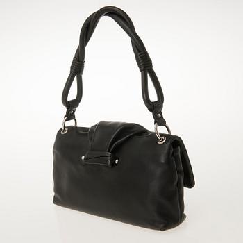CHRISTIAN DIOR, Black Leather Demi Lune Small Flap Bag.