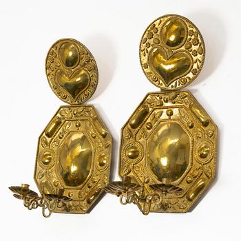 A pair of Baroque style sconces, C.Gullholm, Uppsala, Sweden, first half of the 20th century.