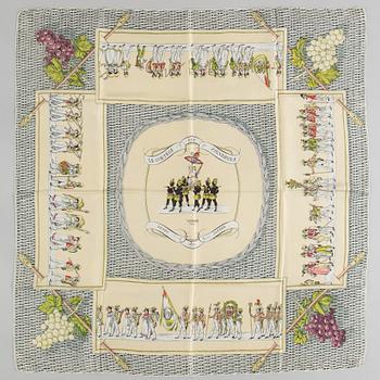 SCARF, Hermès, "Le Cortège des Vignerons-Vevevy- 1833", issued 1952.