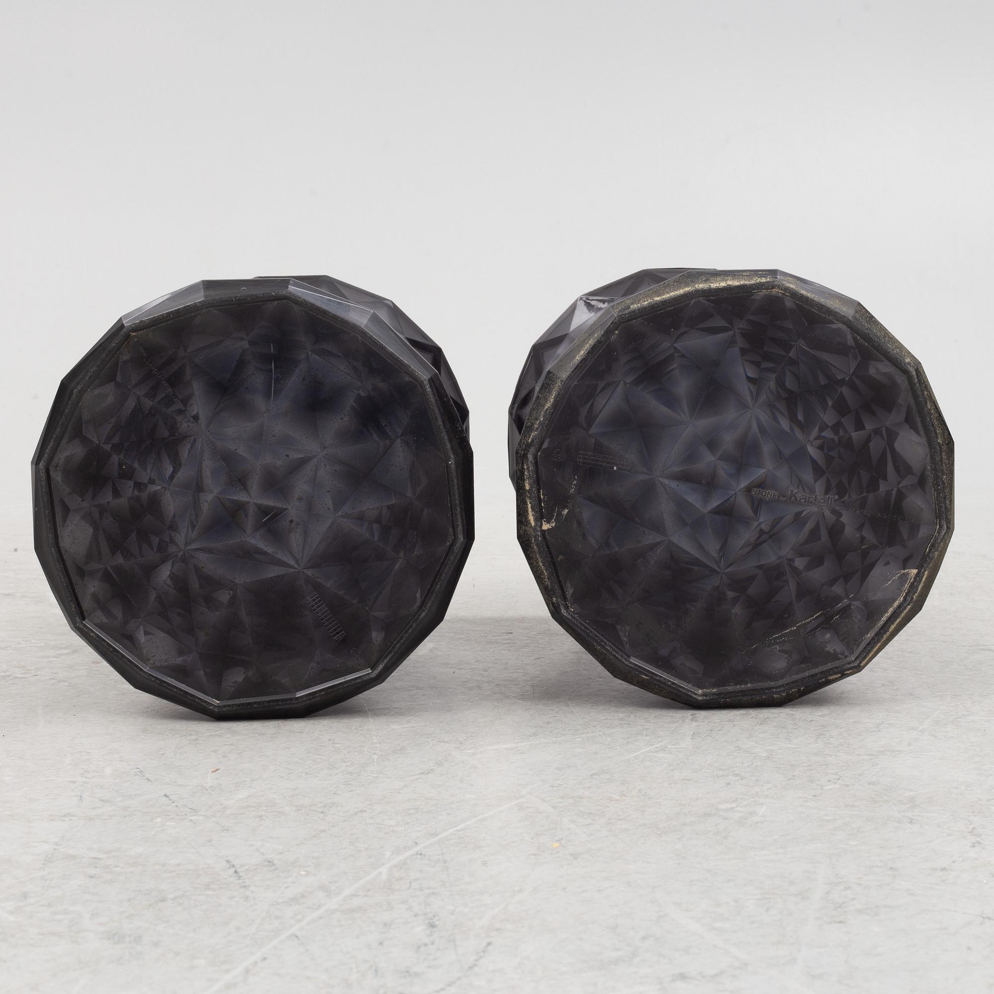 Marcel Wanders, a pair of stools, "Stone", Kartell, contemporary.