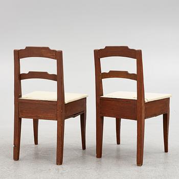 A Pair of Painted Children's Chairs, circa 1900.