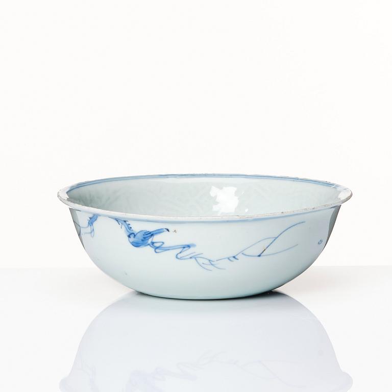 A blue and white kraak bowl, Ming dynasty, Wanli (1572-1620).