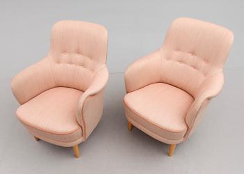 FÅTÖLJER, 1 par, "Samsas", Carl Malmsten, 1900-talets andra hälft.