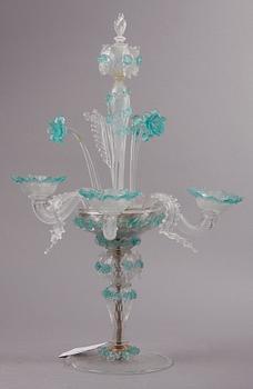 KANDELABER, glas, venitiansk stil, Italien 1900-tal.