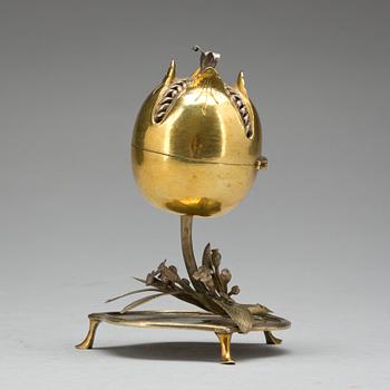 RÖKELSEKAR/DOFTHÅLLARE, mässing, 1700-tal.