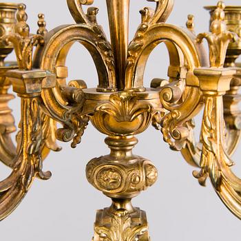 A pair of bronze candelabra from the latter half of the 19th Century.