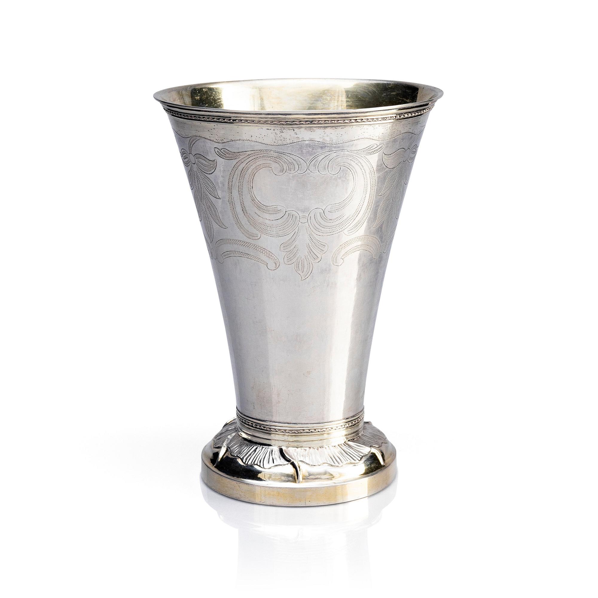 Olof Yttraeus, bägare, silver, Uppsala 1785. Gustaviansk.