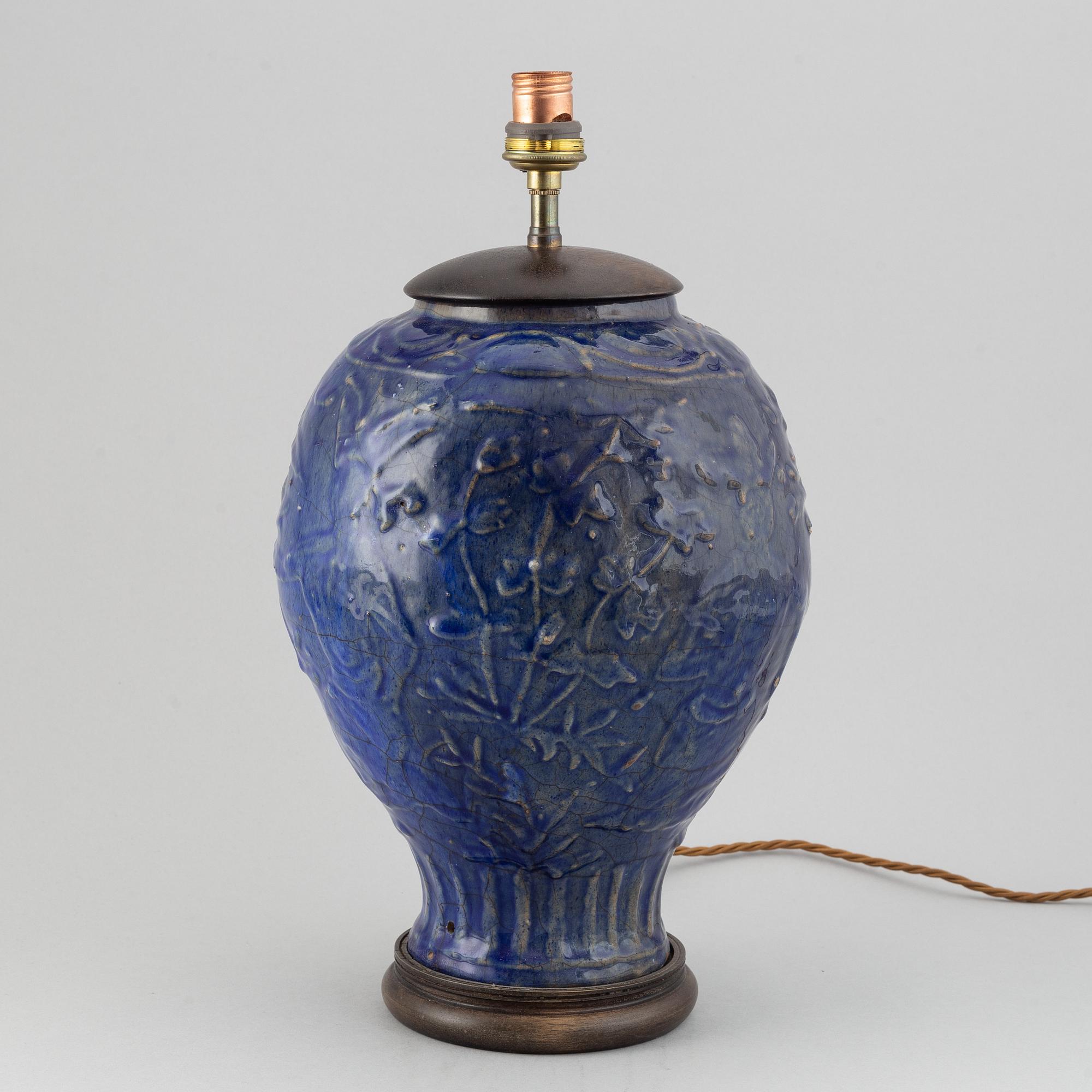 Vas/bordslampa, keramik. Persisk, 1800-tal.