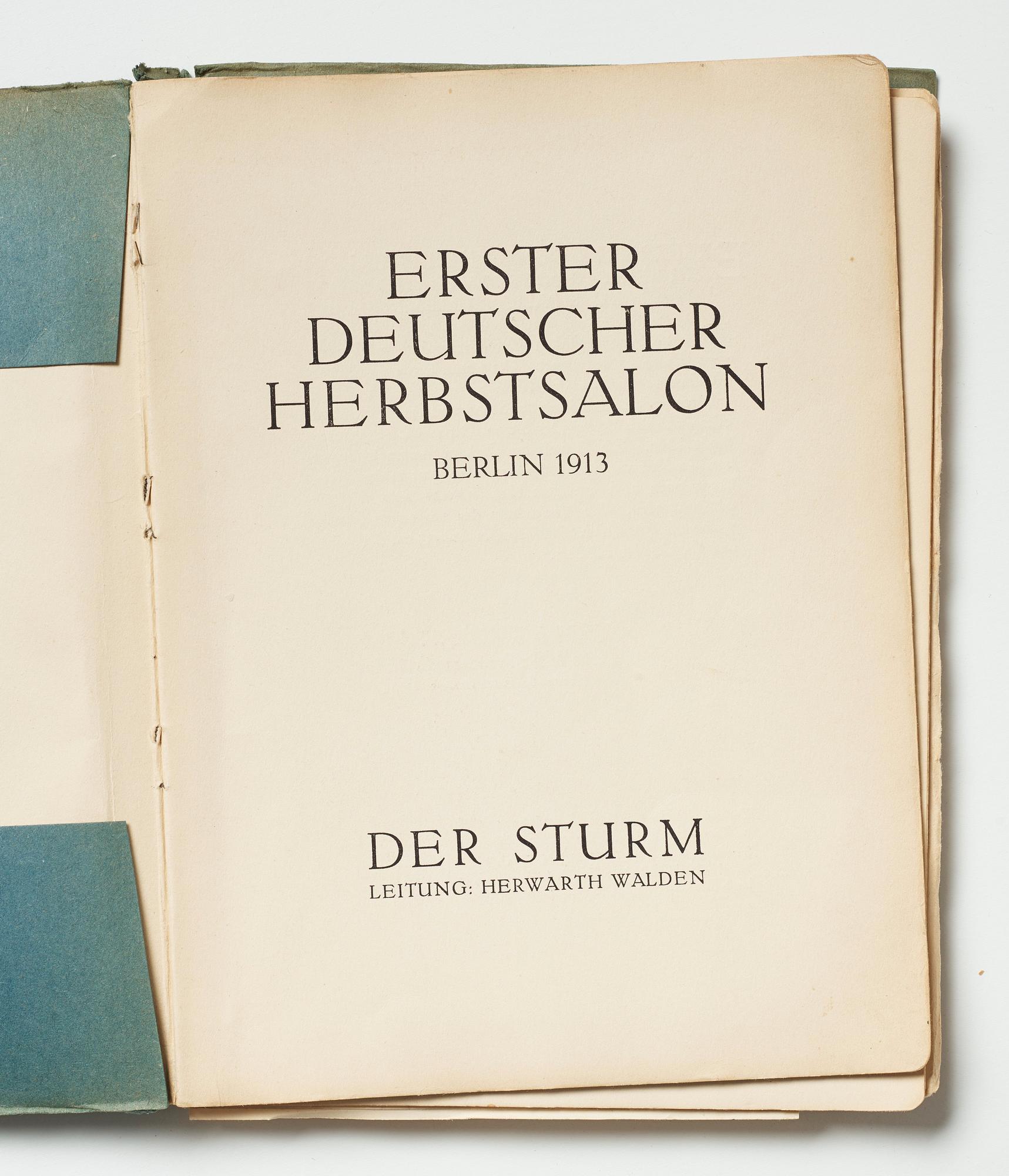 Exhibition catalogue and books (2) from Der Sturm plus a photo depicting Gösta Adrian-Nilsson (GAN).
