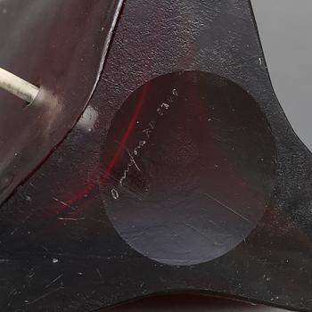 BORDSLAMPA, glas, Carl Fagerlund, Orrefors, märkt RD 1309.