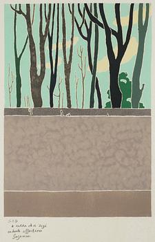 GEORGES RIBEMONT-DESSAIGNES, a litograph in colors, signed GRD.