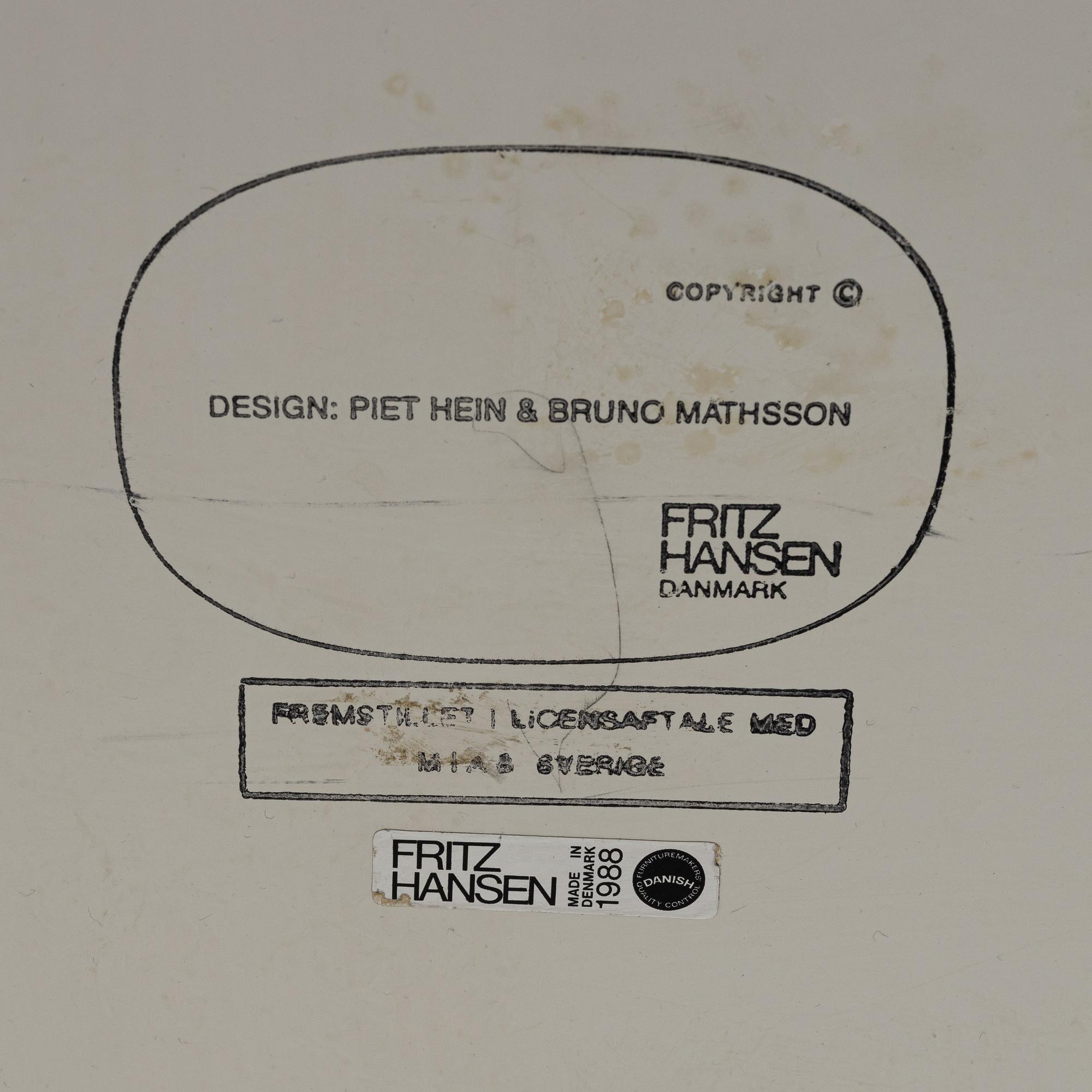 Bruno Mathsson & Piet Hein, a dining table, 'Superellips', Fritz Hansen, Denmark, 1988.