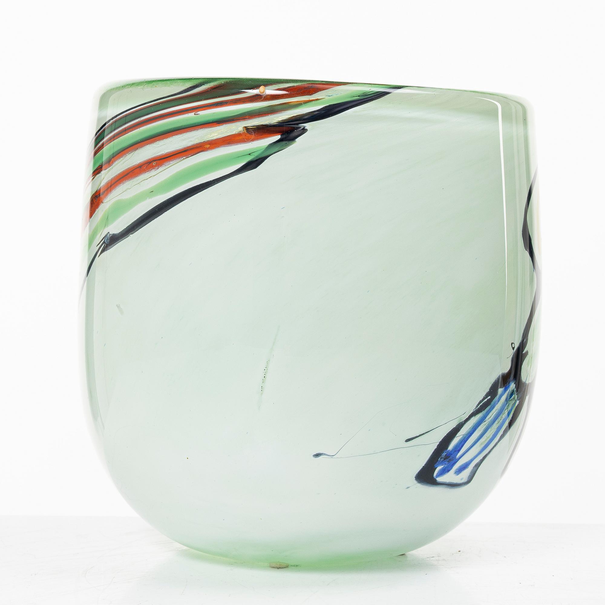 Birgitta Watz, skål, glas, Lindshammar, 1996.