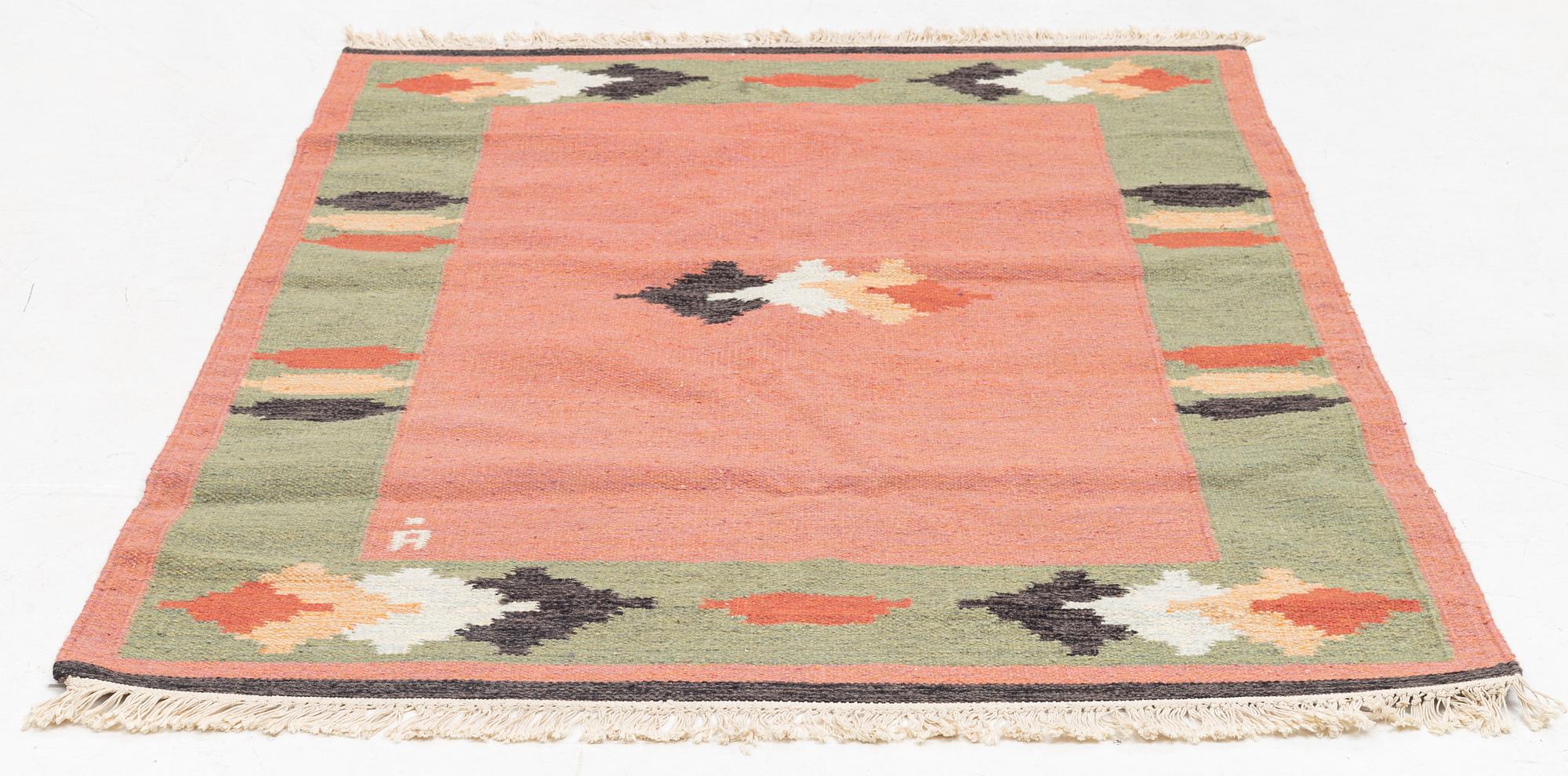 Anna-Johanna Ångström, matta, rölakan, signerad Å, ca. 197 x 144 cm.