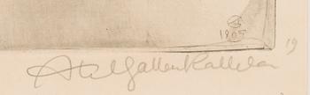 AKSELI GALLEN-KALLELA, etching, signed, dated on the plate 1905.