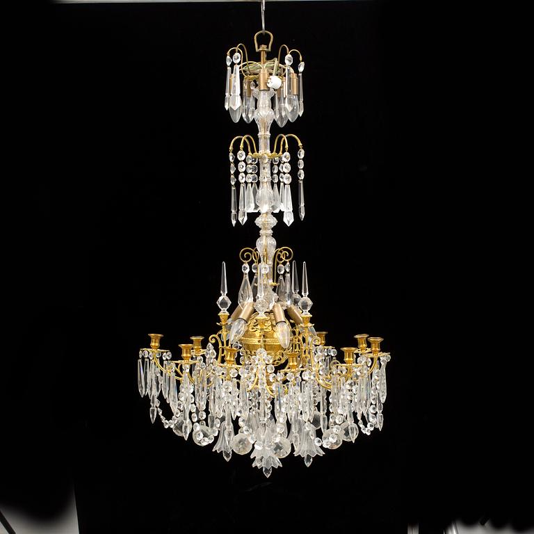 A chandelier, late 19th century.