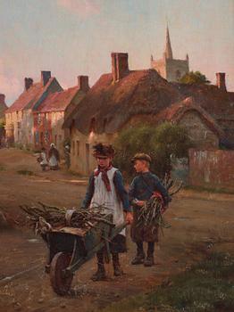 Blandford Fletcher, Village street with children.