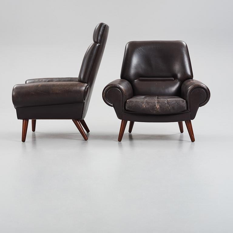 Kurt Østervig, two easy chairs, 'model 14', Ryesberg Møbler, Denmark 1960's.