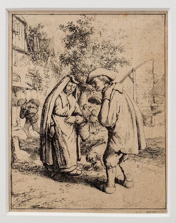 ADRIAEN VAN OSTADE, 3 etchings, probably 18th century.