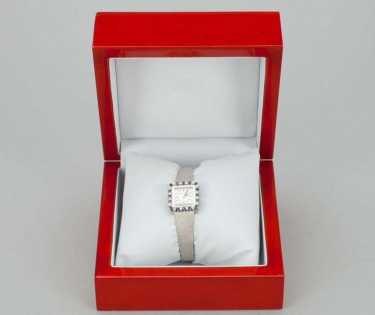 DAMUR, Anker 14K vitguld, diamanter ca 0,32 ct och safirer. Tyskland 1980-talet. Tot. vikt ca 36 g.