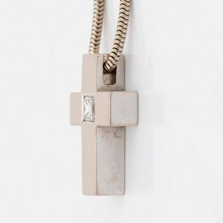Princess cut diamond necklace.