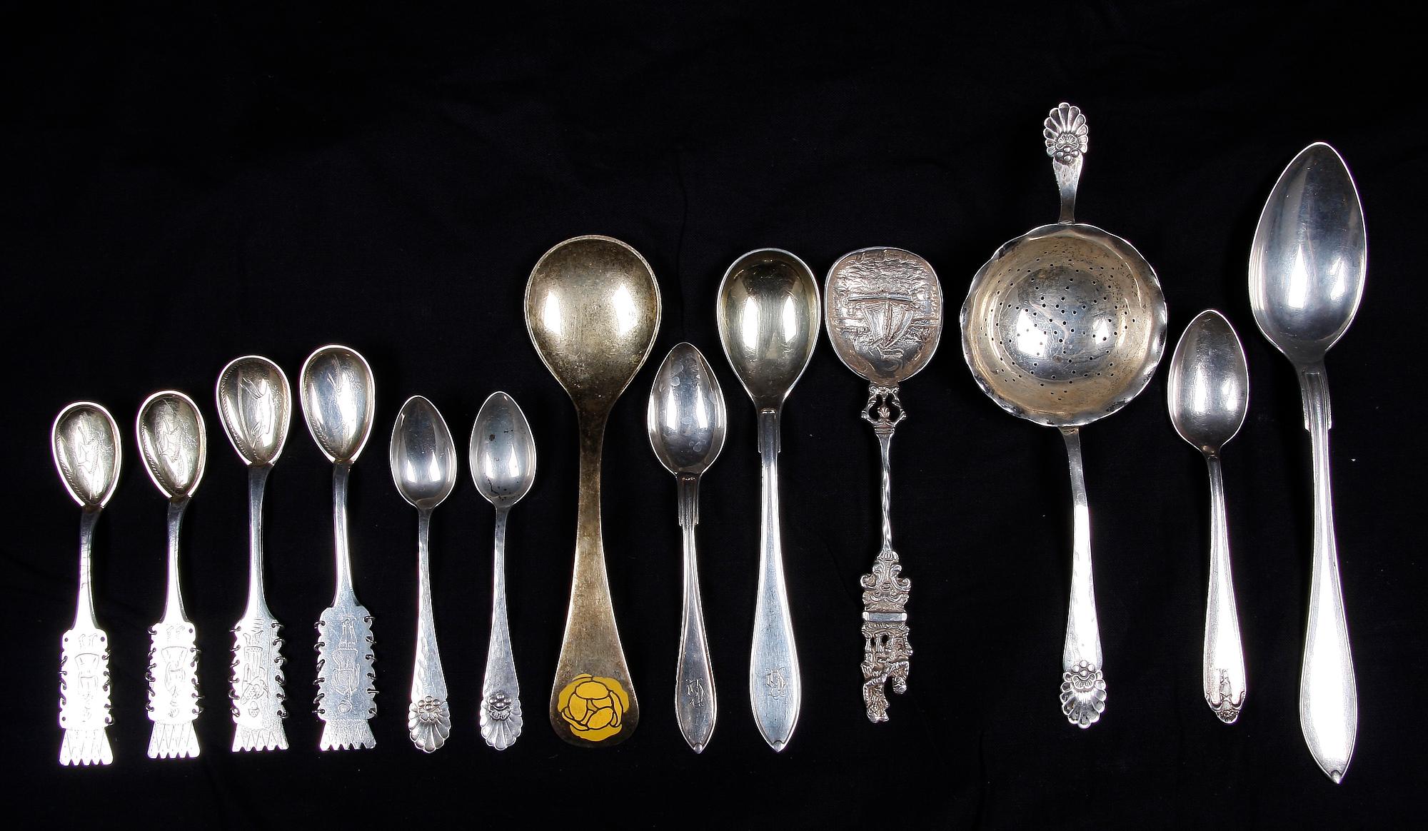 PARTI SILVER, ca 40 delar. Bla Georg Jensen. 1800/1900-tal.