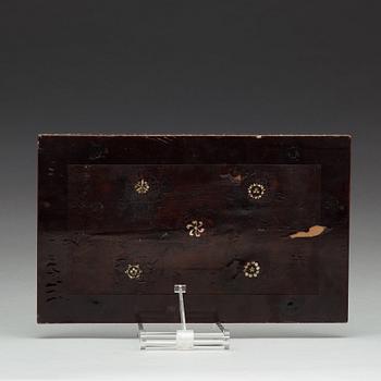 A lacquer and mother of peal panel, late Ming/early Qing dynasty.
