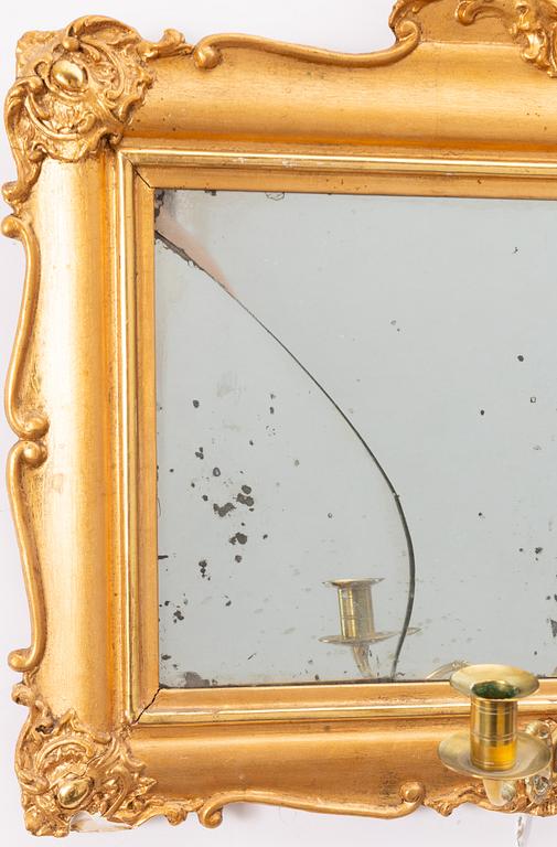 A pair of mirror wall sconces, second half of the 19th century.