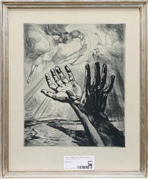 OKÄND KONSTNÄR, etsningar, 4 st, sign, en dat 1942.