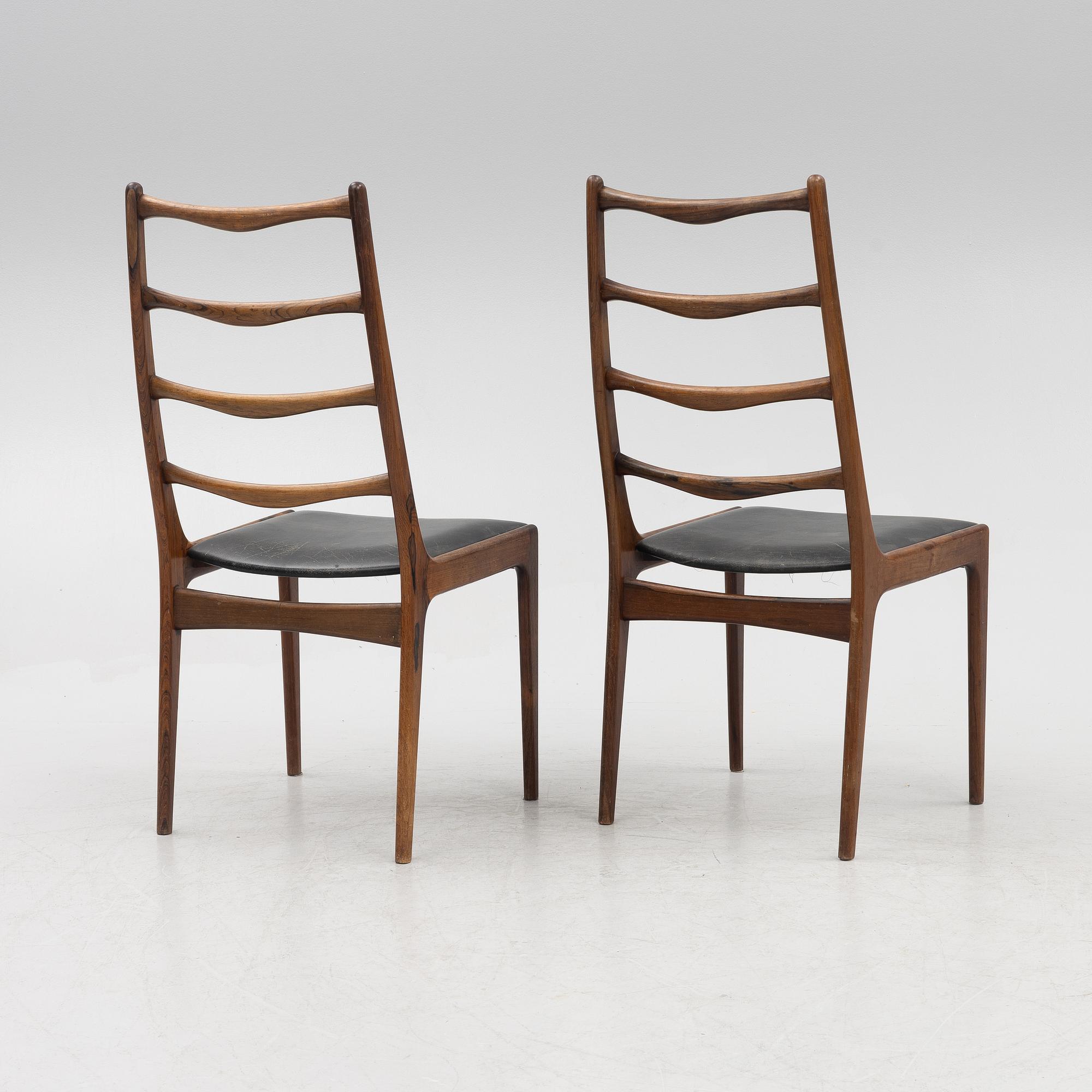 Six Rosewood chairs, Denmark, 1960's.