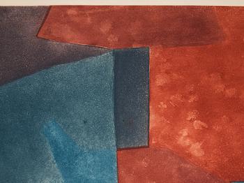 Serge Poliakoff, "Composition grise, bleue et rouge".