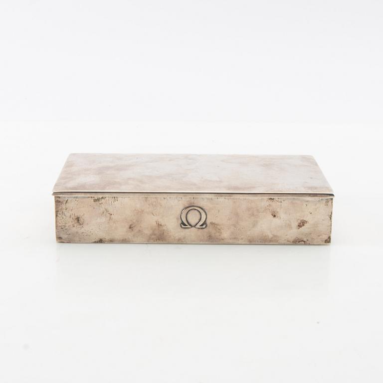 Box for Omega Constellation de luxe, silver, Fezler, Switzerland, 20th century.