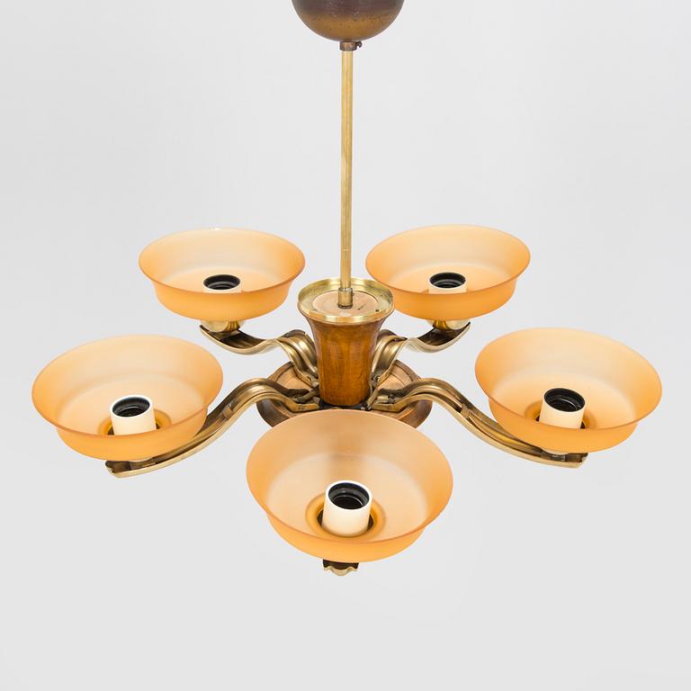 Paavo Tynell, taklampa modell 1256/5, Taito, 1930-tal.