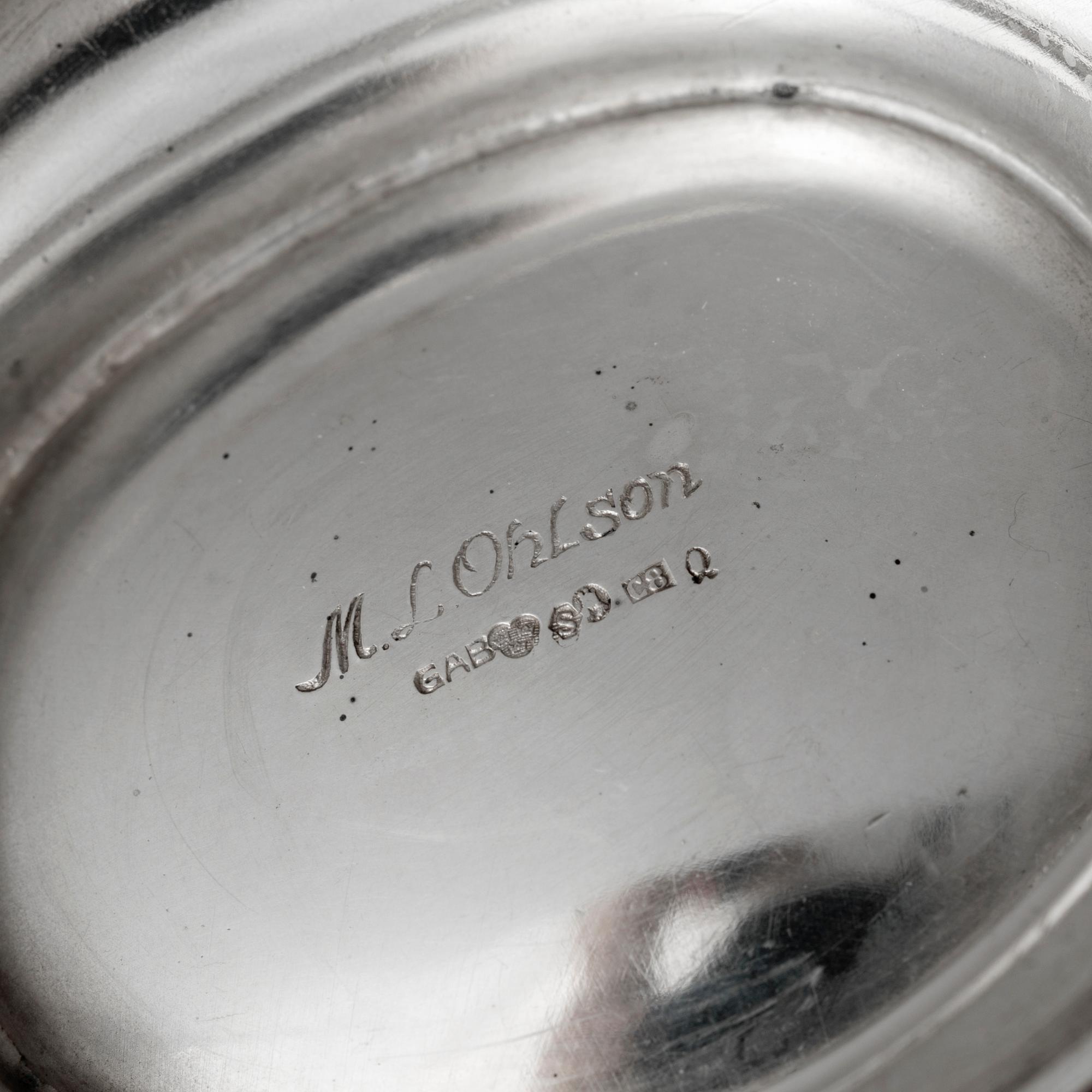 KAFFESERVIS, 3 delar, silver,  Maja Lisa Ohlsson, GAB, Stockholm, 1929. Vikt 1089 g.