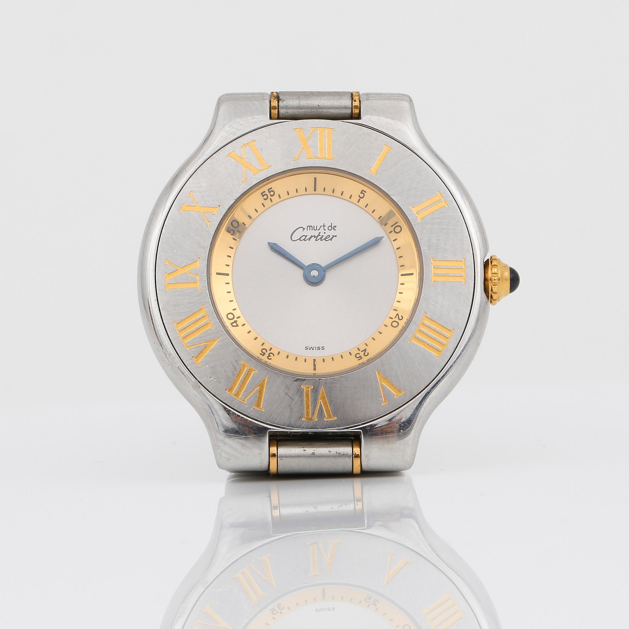 ARMBANDSUR, stål, Must de Cartier, Must 21, quartz, boettnummer 1330, PL 29083.