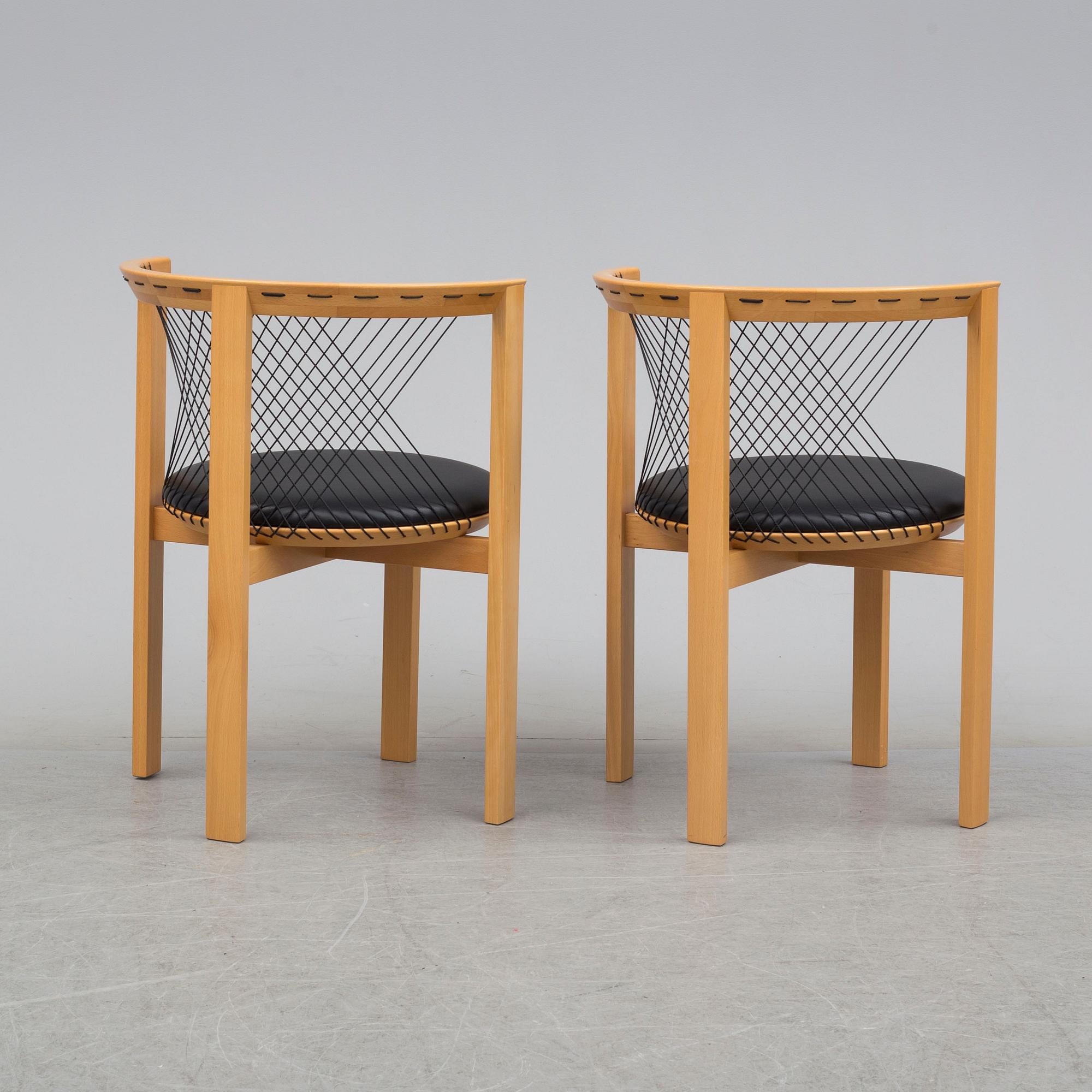 STOLAR ett par, "String chair", Niels Jörgen Haugesen, Tranekaer Furniture, Danmark, 1900-talets slut.