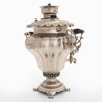 A silver-plated brass samovar. Teile, Russia 1882.