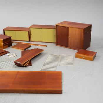 NILS & KAJSA STRINNING, a 'String' mahogany veneered shelf system, 1962.