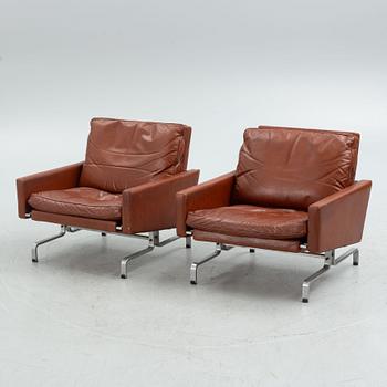 Poul Kjaerholm, a pair of "PK-31" armchairs, Fritz Hansen, Denmark.