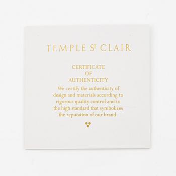 Pendant with chain in 18K gold featuring rock crystal and round brilliant-cut diamonds, Temple St Clair.