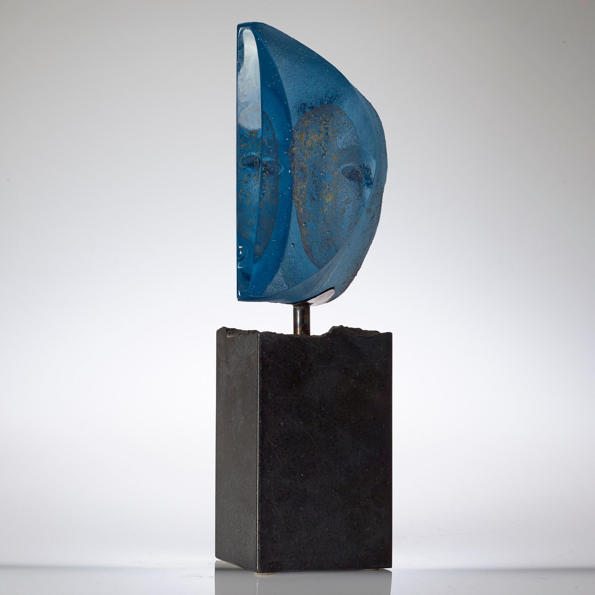 BERTIL VALLIEN, skulptur "Janushuvud", Kosta Boda 2007, unik.