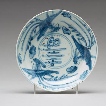 A set of nine blue and white dishes, Ming dynasty, Wanli (1572-1620).