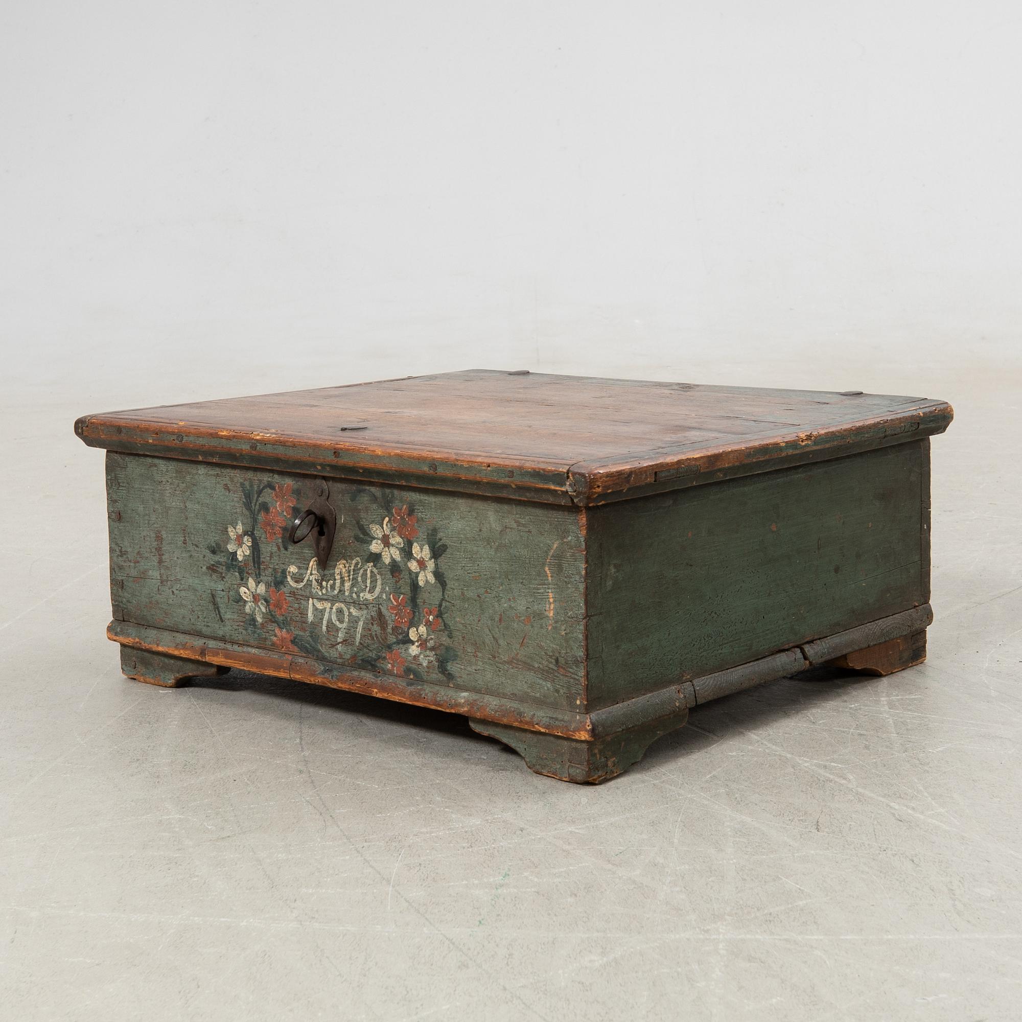 Traveling chest dated 1797.