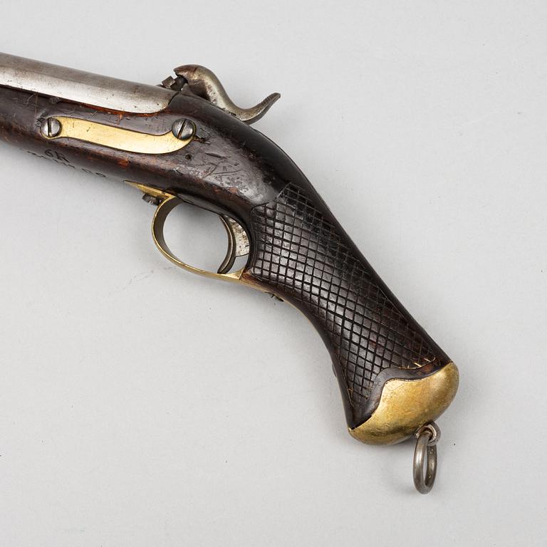 A Swedish smooth bored cavalry percussion pistol, 1850 pattern.