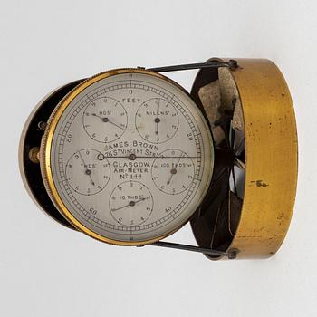 A brass air meter, James Brown, Glasgow, Scottland, late 19th Century.