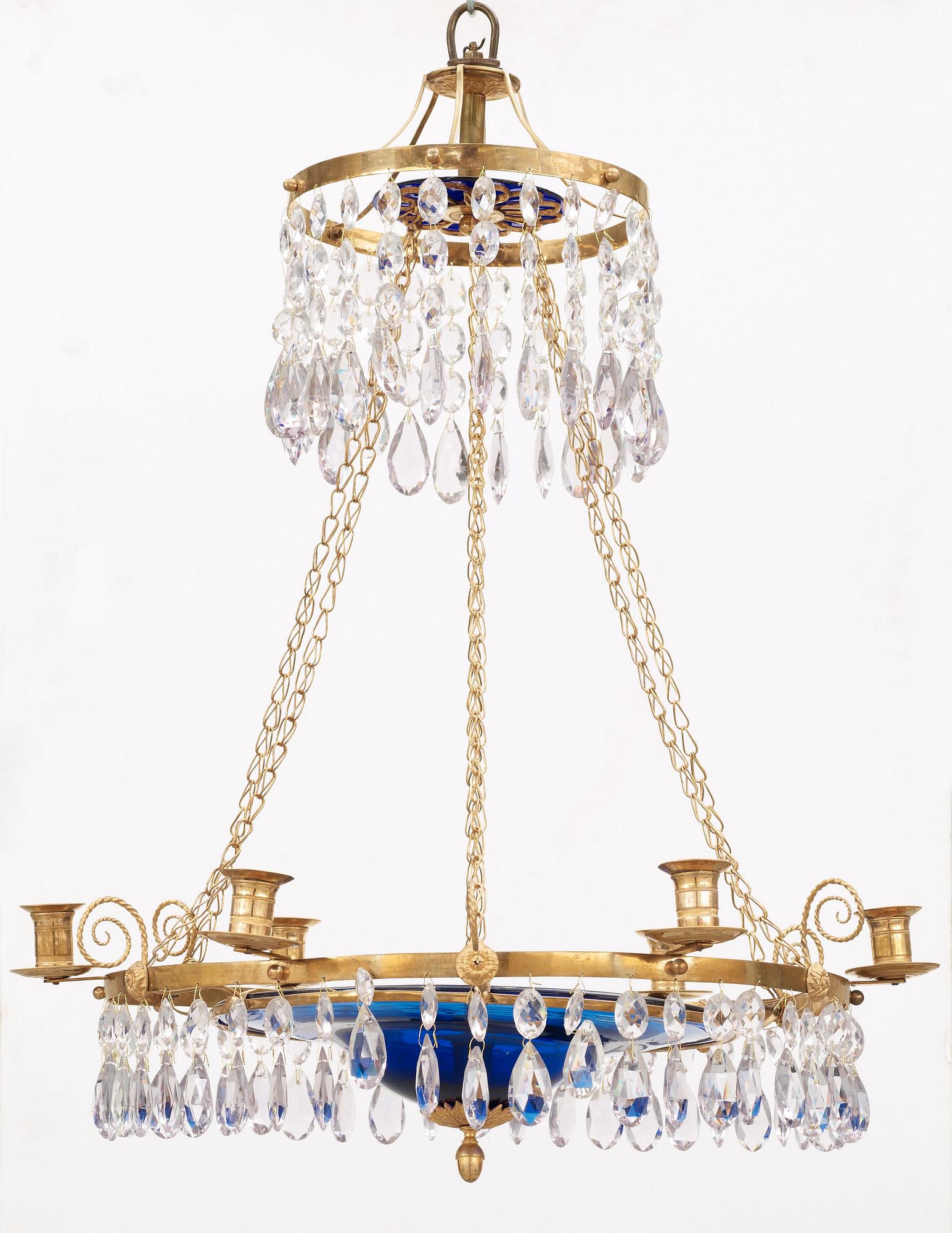 LJUSKRONA, för sju ljus. Sengustaviansk, omkring år 1800.