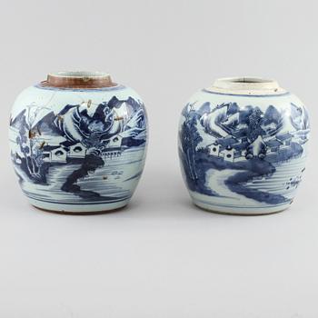 BOJANER, 2 st, porslin, Kina, 1800-tal.